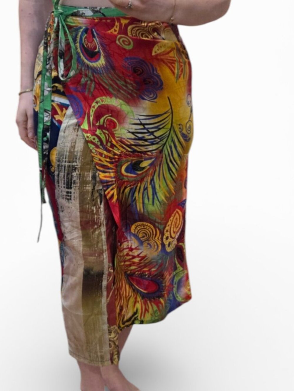 Magoma Dakar Reversible Wrap Skirt Sarong Patchwork Print Size 6